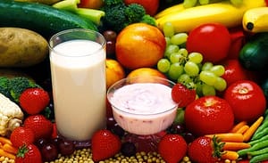 fruits veggies and milk